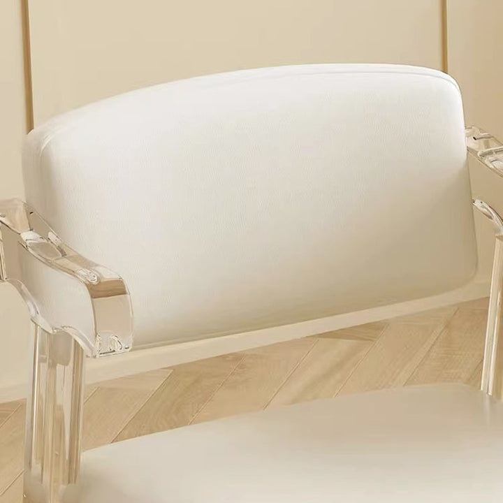 Modern Minimalist Square Microfiber Leather Acrylic Vanity Stool Backrest For Bedroom