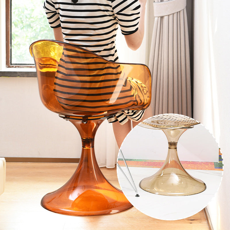 Silla de comedor con respaldo de diseño de arco de plásticos acrílicos nórdicos contemporáneos para comedor 