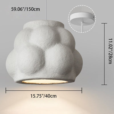 Traditionelle japanische Wabi-Sabi-Imitation Zement Textur Bubble Shade 1-Licht Pendelleuchte für Wohnzimmer 