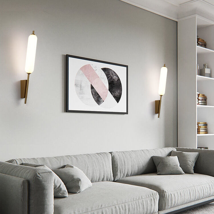 Aplique de pared LED de hierro y PC con brazo recto y diseño minimalista moderno para sala de estar y dormitorio 