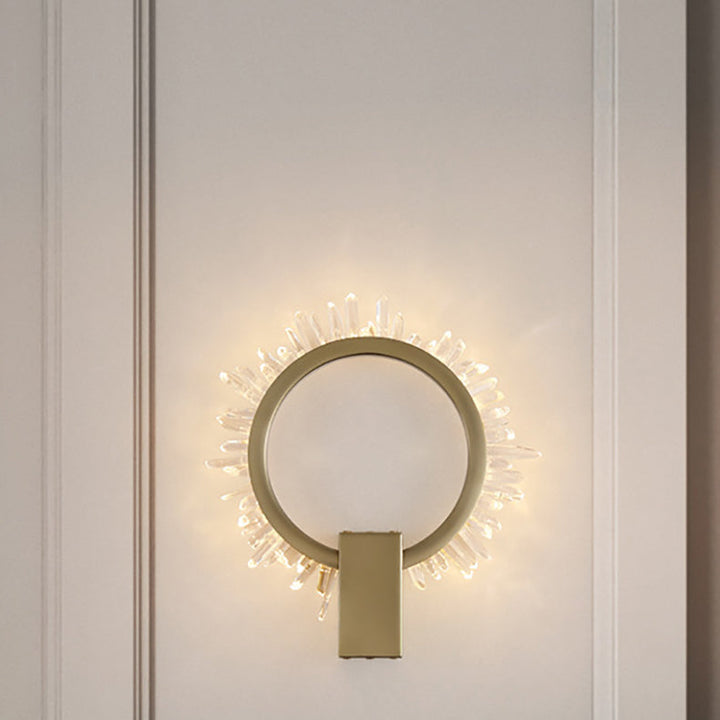 Applique murale LED design tournesol en cristal inoxydable de luxe contemporain pour salon 