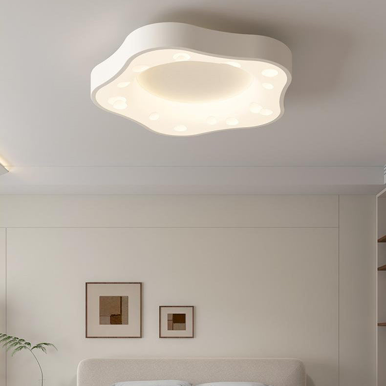 Moderne minimalistische Käsecreme Acryl Eisen LED Unterputz Deckenleuchte für Schlafzimmer 