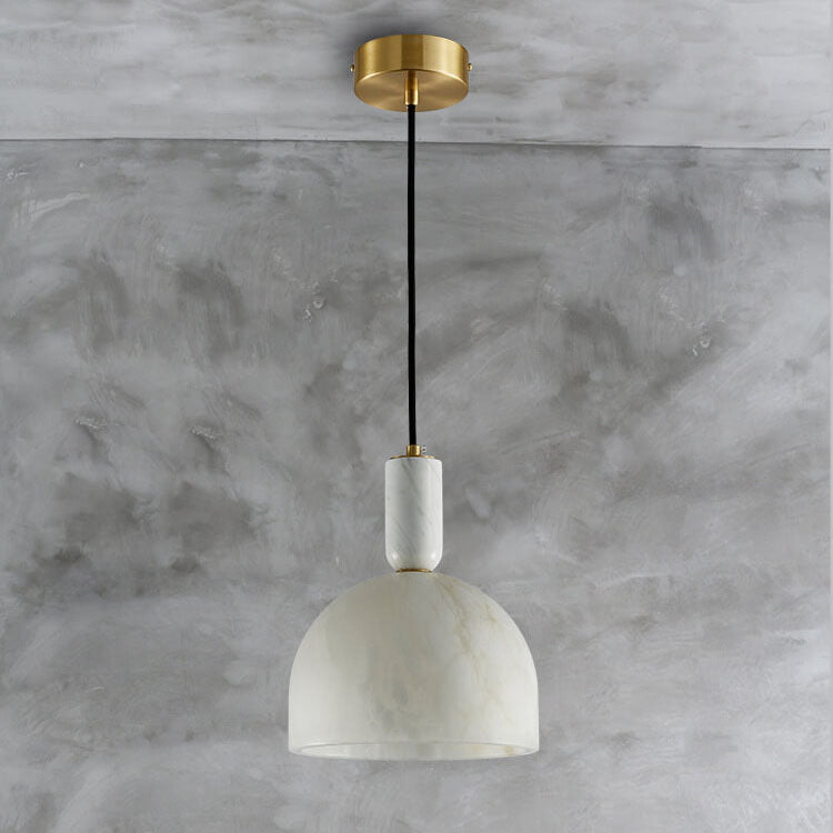 Moderne Leichte Luxus Weiße Halbkreisförmige Kupfer Lucite 1-Licht Pendelleuchte 