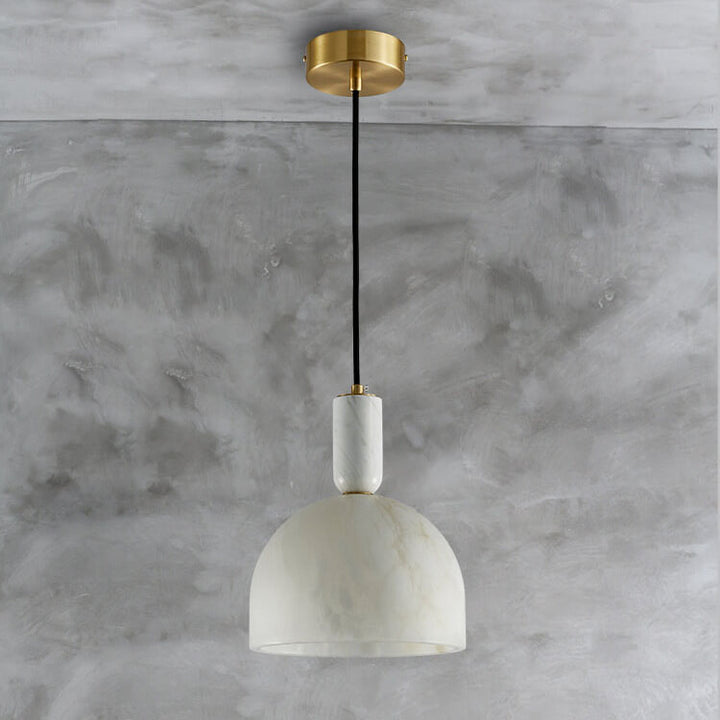 Moderne Leichte Luxus Weiße Halbkreisförmige Kupfer Lucite 1-Licht Pendelleuchte 