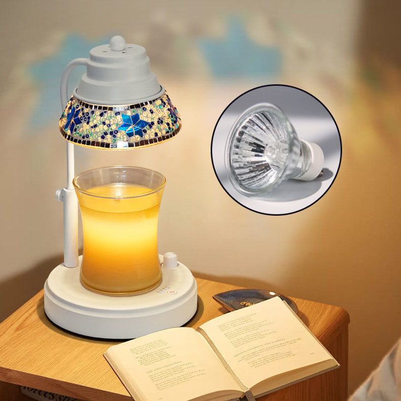 Lampe de table en cire fondante à aromathérapie 1 lumière en cristal plastique fer cylindre disque scandinave contemporain pour chambre à coucher 