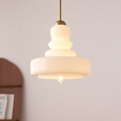 Moderne bunte Glas-Kürbis-Schirm 1-Licht Pendelleuchte 