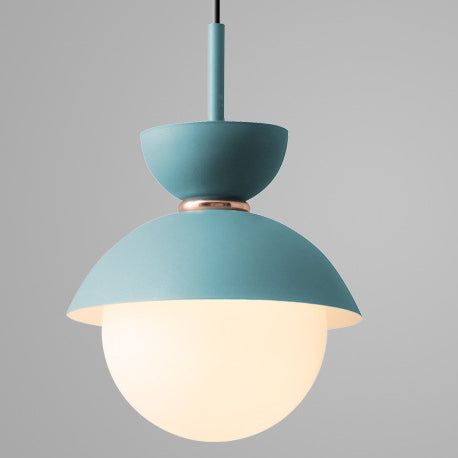 Moderne minimalistische runde Globus Kuppel Metall Glas 1-Licht Pendelleuchte für Wohnzimmer 