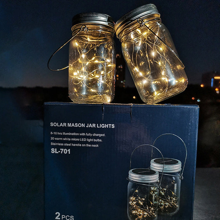 Luces de cadena LED en forma de estrella de alambre de cobre de acero inoxidable con vidrio solar impermeable de estilo Art Deco moderno para iluminación exterior de jardín 