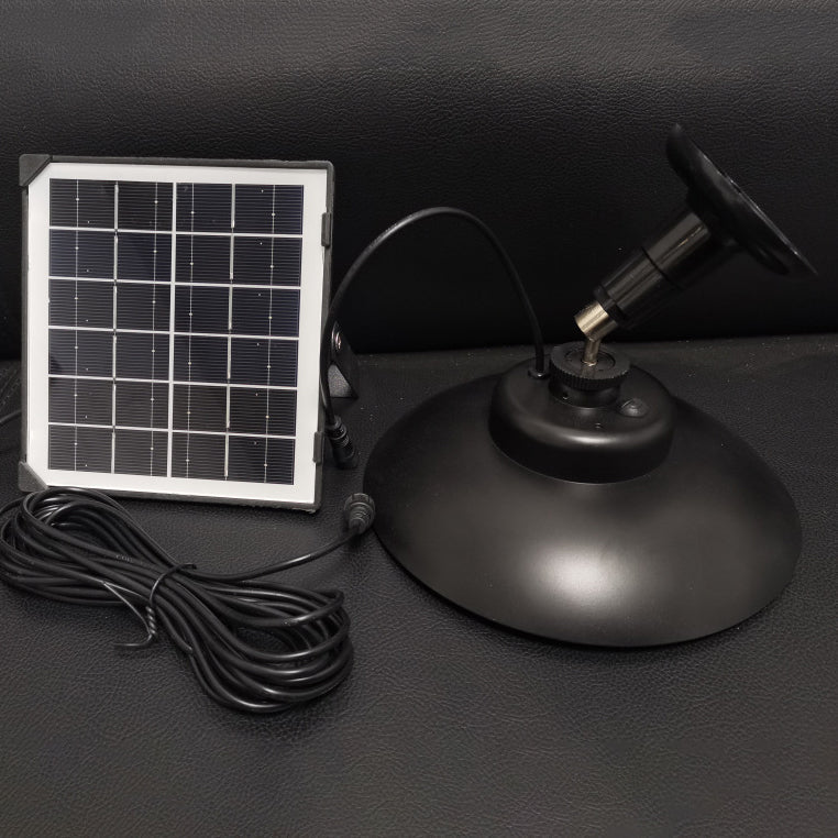 Luz colgante LED de disco semicircular impermeable solar retro contemporáneo de ABS para jardín 