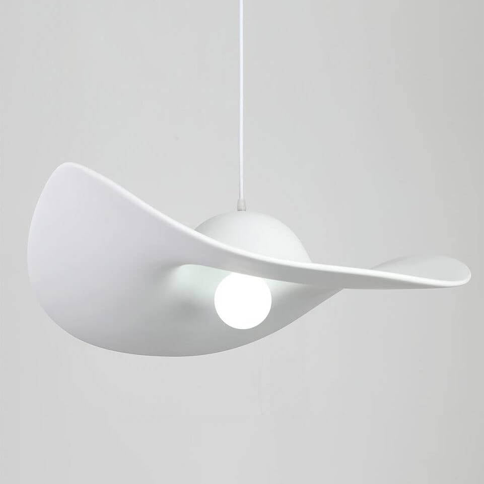 Contemporary Nordic Hat Design Resin 1-Light Pendant Light For Living Room