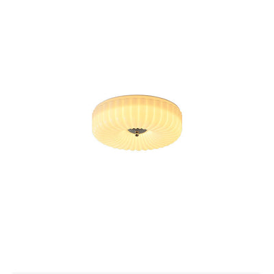 Contemporary Nordic Striped Glass Round LED Flush Mount Ceiling Light For Living Room