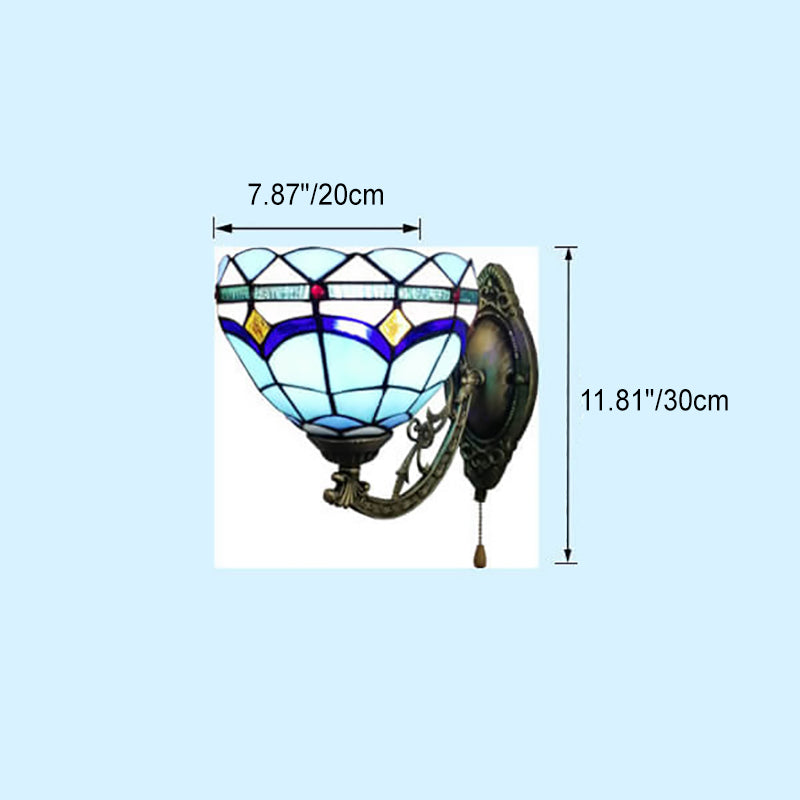 Tiffany Creative Resin Glass Flower Shape 1-Light Wall Sconce Lamp