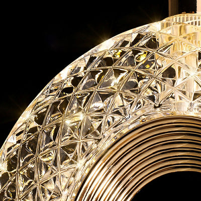 مصباح حائط LED بشكل حلقة بيضاوية مصنوع من سبائك الزنك الفاخرة المعاصرة مع ظلال أكريليك لغرفة المعيشة 