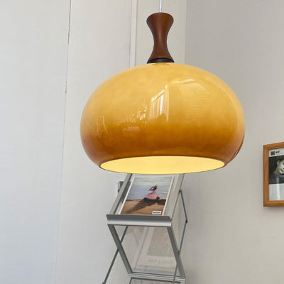 Zeitgenössische Einfachheit Oval Glas Schatten 1-Licht Pendelleuchte für Wohnzimmer 