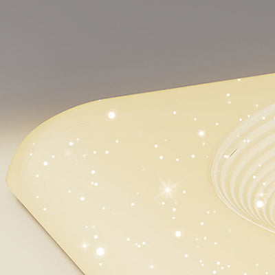 Moderne minimalistische Creme Rechteck Eisen PVC LED Unterputz Deckenleuchte für Wohnzimmer 