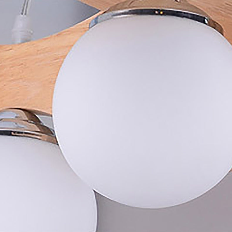 Contemporary Creative Wooden Board Propeller Plane 3-Light Kids Chandelier For Living Room