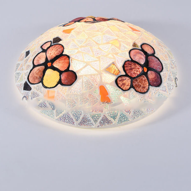 Mediterranean Pastoral Creative Shell Design 2/3/4-Light Flush Mount Ceiling Light