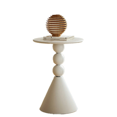 Table d'appoint moderne Art Déco ronde en marbre et fer à 1 niveau pour salon 