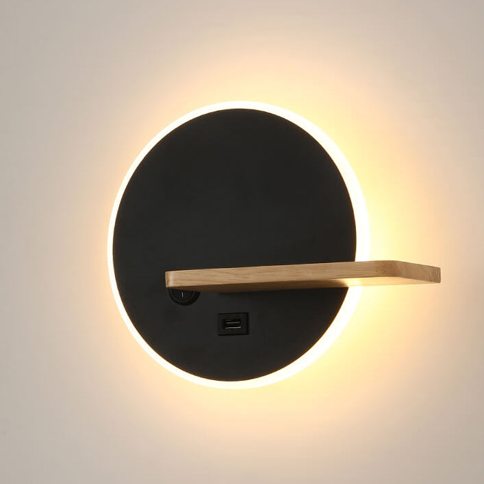 Moderne minimalistische Log-Acryl-Runde-LED-Wandleuchte für das Schlafzimmer 