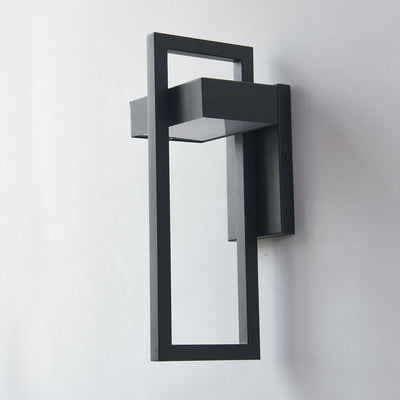 Lámpara de Aplique de Pared Impermeable LED de Acero Inoxidable con Marco Geométrico Minimalista Moderno para Patio Exterior 