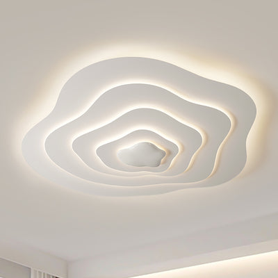 Plafonnier LED en résine nuage crème minimaliste moderne avec montage affleurant pour chambre 