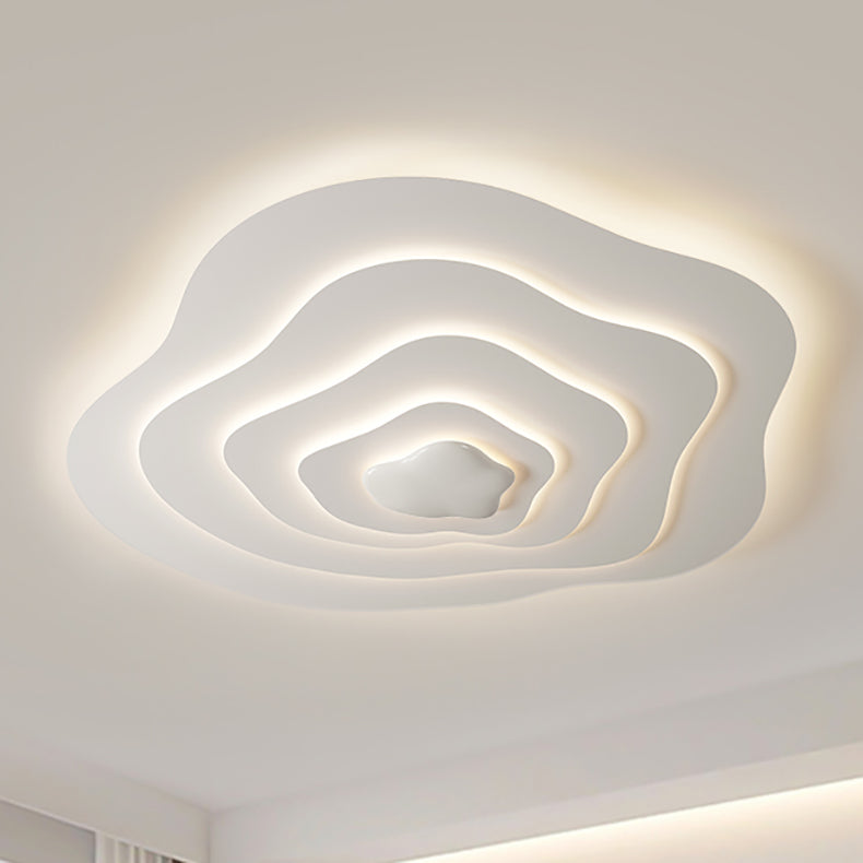 Plafonnier LED en résine nuage crème minimaliste moderne avec montage affleurant pour chambre 
