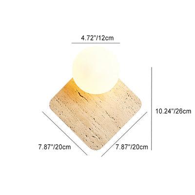 Lámpara de Aplique de Pared de Vidrio de Piedra Cuadrada Minimalista Moderna de 1 Luz para Dormitorio 