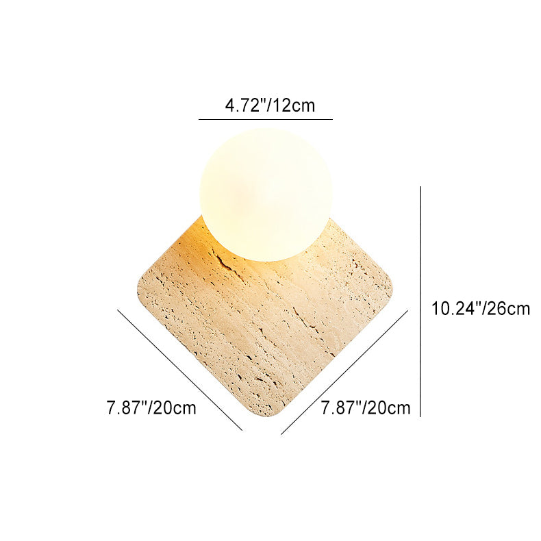 Lámpara de Aplique de Pared de Vidrio de Piedra Cuadrada Minimalista Moderna de 1 Luz para Dormitorio 