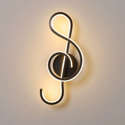 Modern Art Deco Music Note Soft Silicone Lampshade LED Wall Sconce Lamp For Bedroom