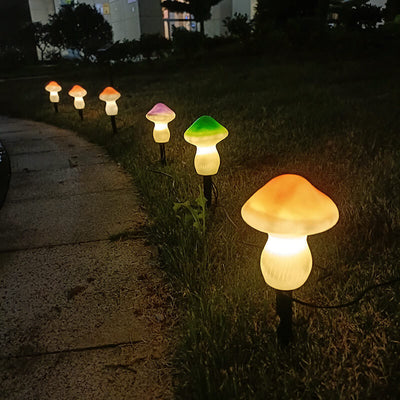 Solar Outdoor Mushroom Shape LED Garden Lawn Ground Insert Landscape Light