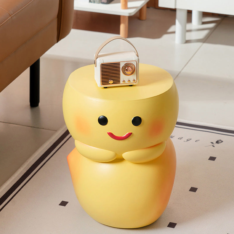 Mesa de café de resina con diseño contemporáneo de sandía amarilla y durazno para sala de estar 