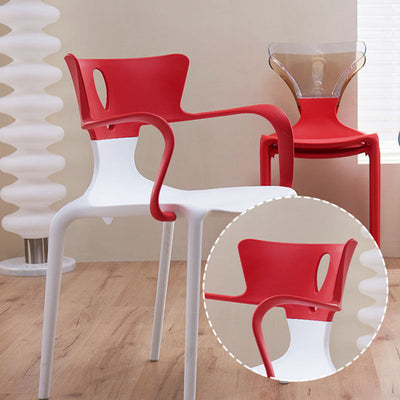 Chaise de salle à manger contemporaine scandinave PP carré point d'exclamation dossier accoudoir pour salle à manger 