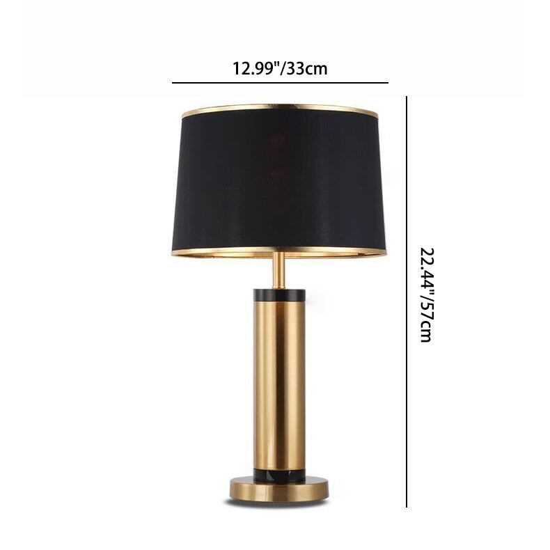 Moderne Übergangszylinder Eisengewebe 1-Licht Tischlampe für Wohnzimmer 