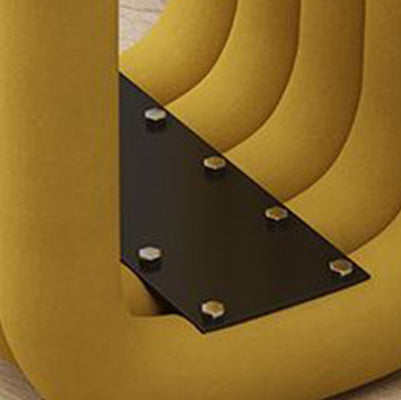 Modern Minimalist U-Shape Lambswool Fabric Foam Steel Chair For Living Room