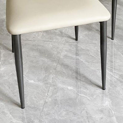 Zeitgenössischer Luxus Esszimmerstuhl aus quadratischem Mikrofaserleder und Karbonstahl mit Rückenlehne für das Esszimmer 