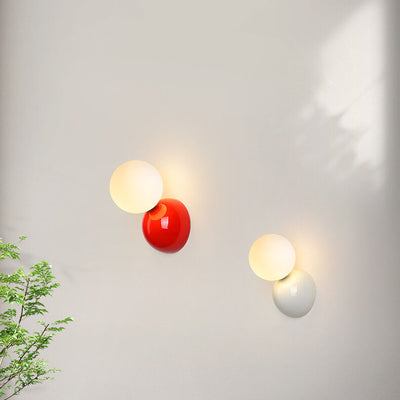 Macaron Cream Glass Ball Shade 1-Light Decorative Wall Sconce Lamp
