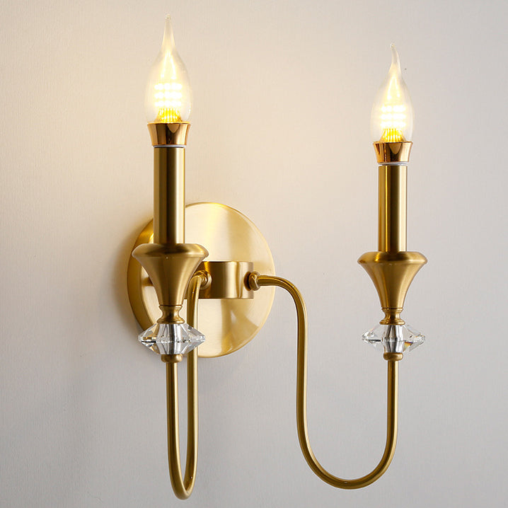 Applique Murale 1 Lumière en Verre de Cuivre Traditionnelle Française pour Chambre 