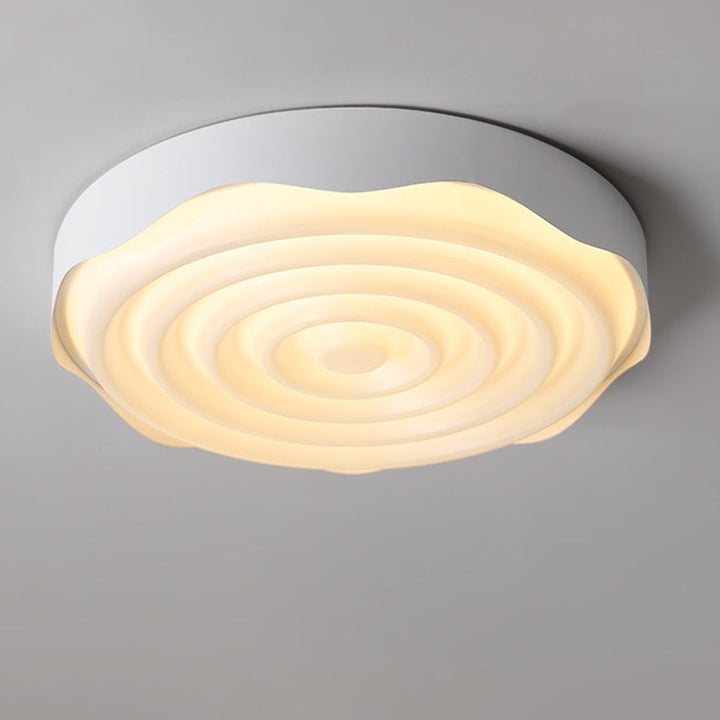 Luz de techo LED montada al ras de hierro acrílico cuadrado geométrico con textura de ondas de agua minimalista moderna para dormitorio 