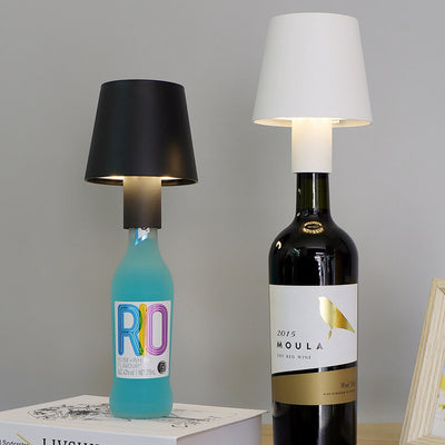 Creative Detachable Aluminum Mushroom Shade Rechargeable Wine Bottle LED USB Table Lamp