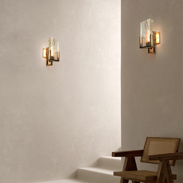 Applique murale moderne minimaliste en cristal linéaire à 1 lumière en fer pour chambre 