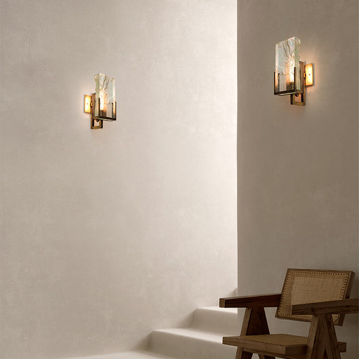 Applique murale moderne minimaliste en cristal linéaire à 1 lumière en fer pour chambre 