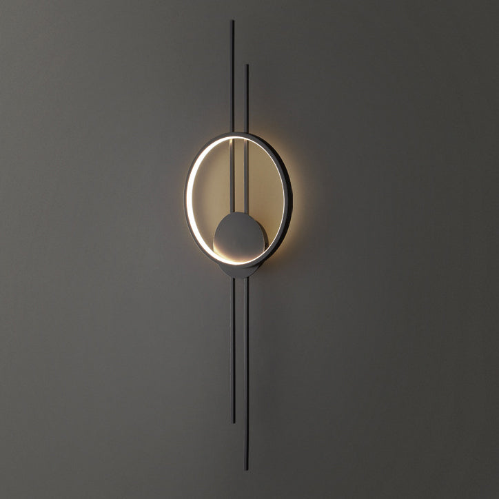 Modern Minimalist Asymmetric Copper LED Wall Sconce Lamp For Living Room