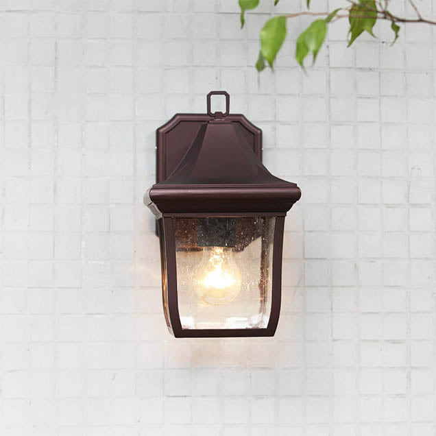 Lámpara de Aplique de Pared Exterior de 1 Luz de Aleación de Aluminio Retro Contemporáneo con Vidrio para Jardín 