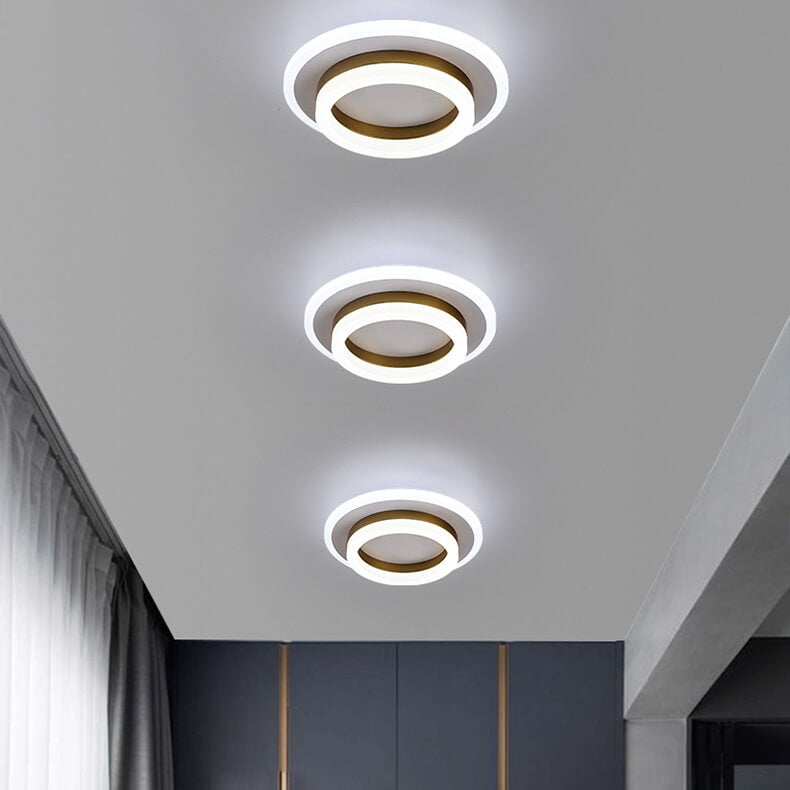 Luz de techo LED de montaje empotrado de hierro acrílico simple nórdico cuadrado círculo 