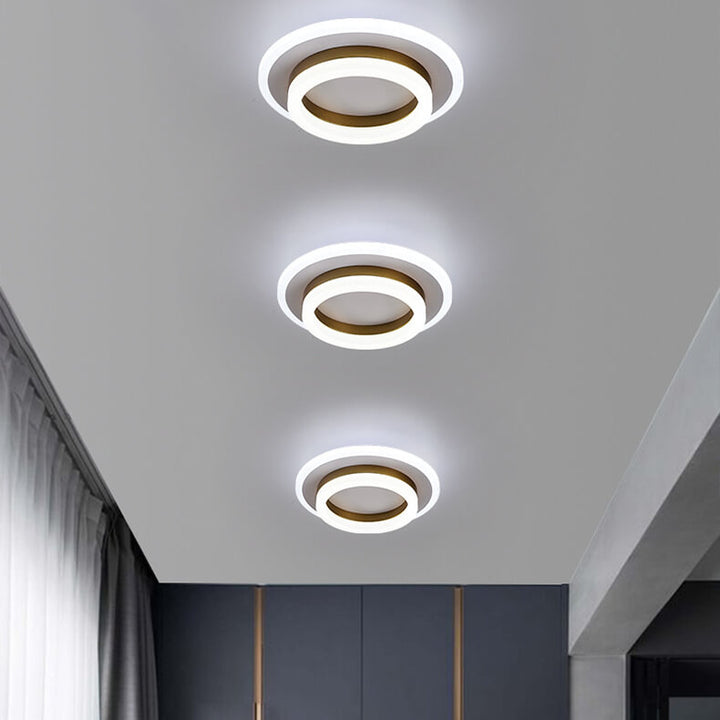 Luz de techo LED de montaje empotrado de hierro acrílico simple nórdico cuadrado círculo 