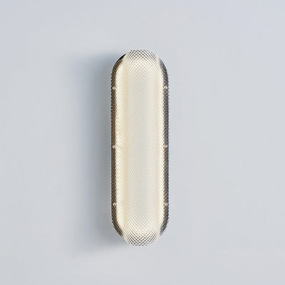 Modern Minimalist Iron Checked Pattern Acrylic Column Shade LED Wall Sconce Lamp For Living Room