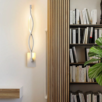 Modern Minimalist Wave Stripe Aluminum Acrylic LED Wall Sconce Lamp For Home Office