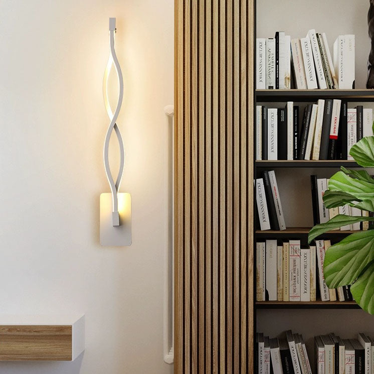 Modern Minimalist Wave Stripe Aluminum Acrylic LED Wall Sconce Lamp For Home Office