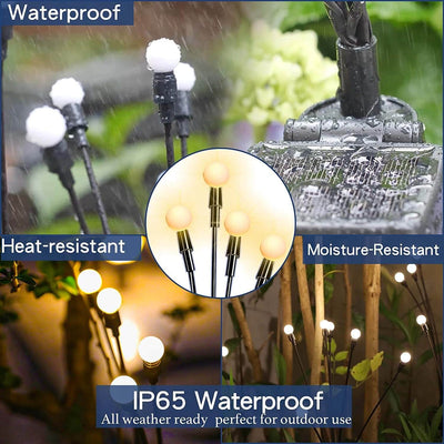 Moderna Decorativa Solar Firefly Impermeable ABS LED Césped Insertar en el Suelo Iluminación de Paisaje Exterior 