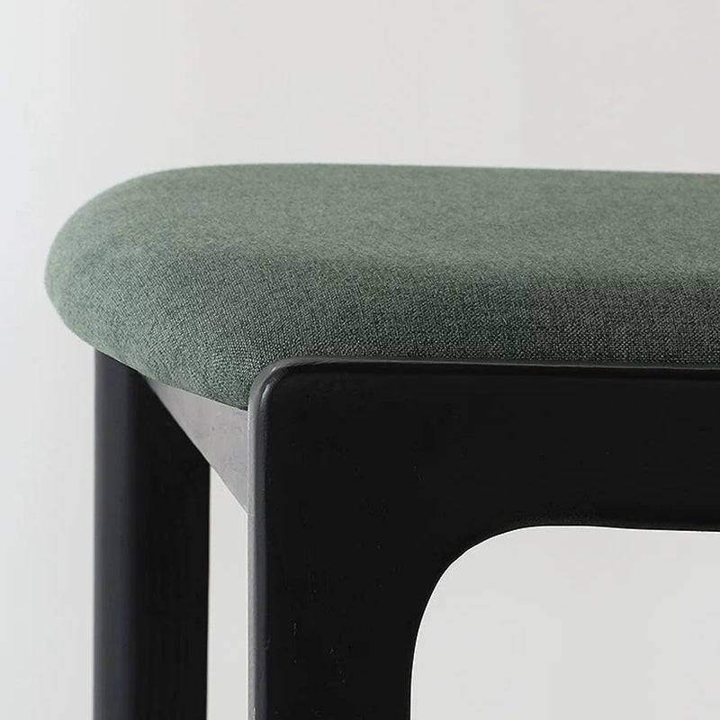 Tabouret de bar en bois avec tissu traditionnel français, dossier et repose-pieds pour salle à manger 